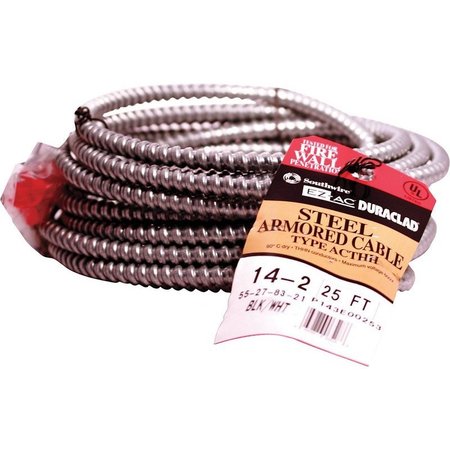 SOUTHWIRE Cable Armored Steel 14/2 25Ft 55278321